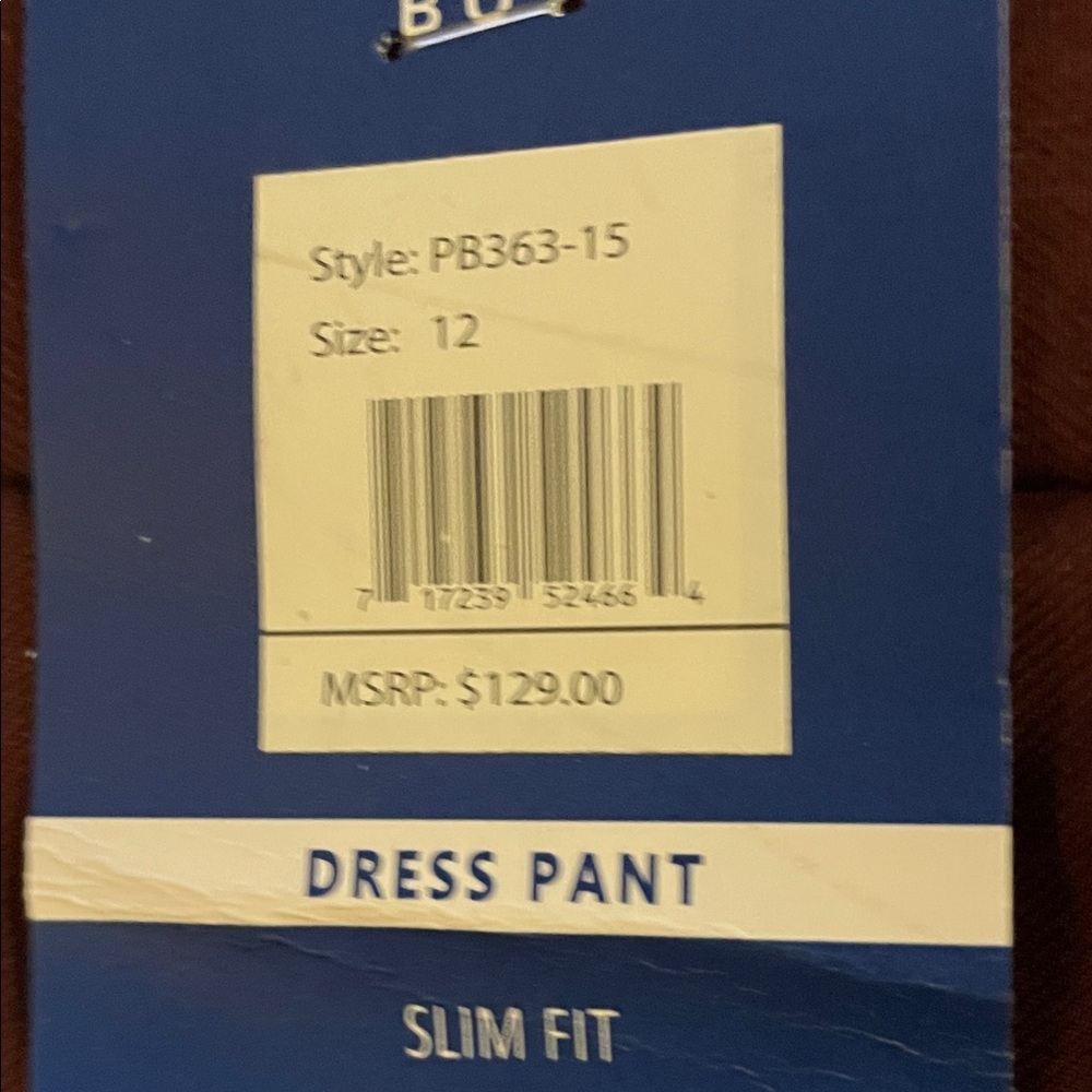Perry Ellis Boy Burgundy Formal Pants size 12 - Picture 3 of 4